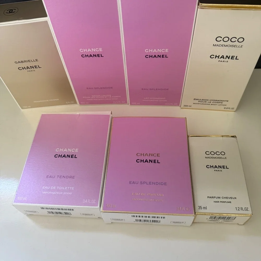 Chanel Packaging Lot Bags Boxes Tissue Ribbon White Black Excellent EMPTY